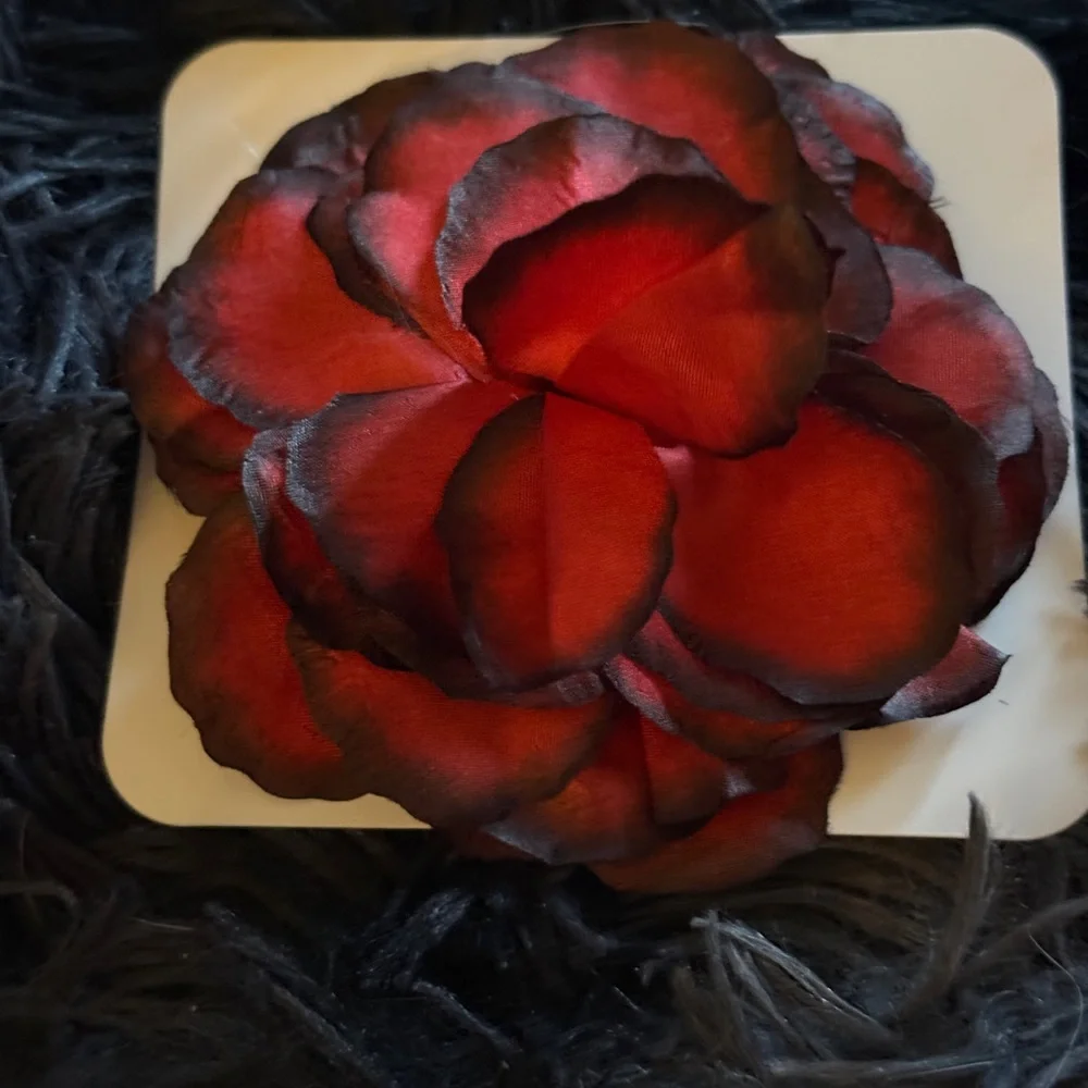 Elegant Red Floral Pin NWT